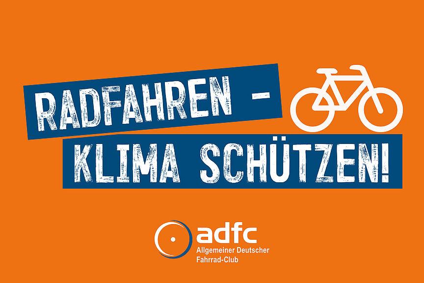 Demoschild_A4_Klima ADFC steht für Klimaschutz