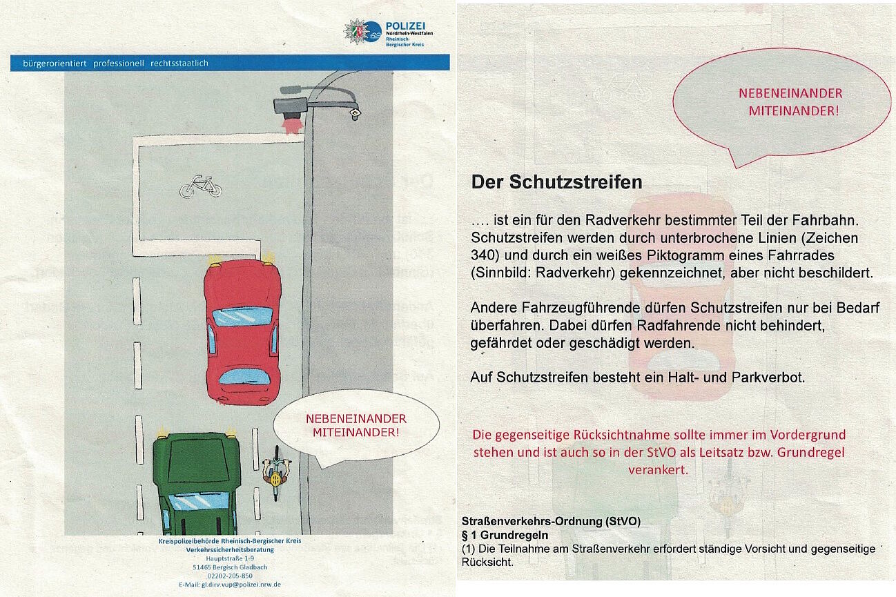 Diesen Handzettel gab es von der Polizei