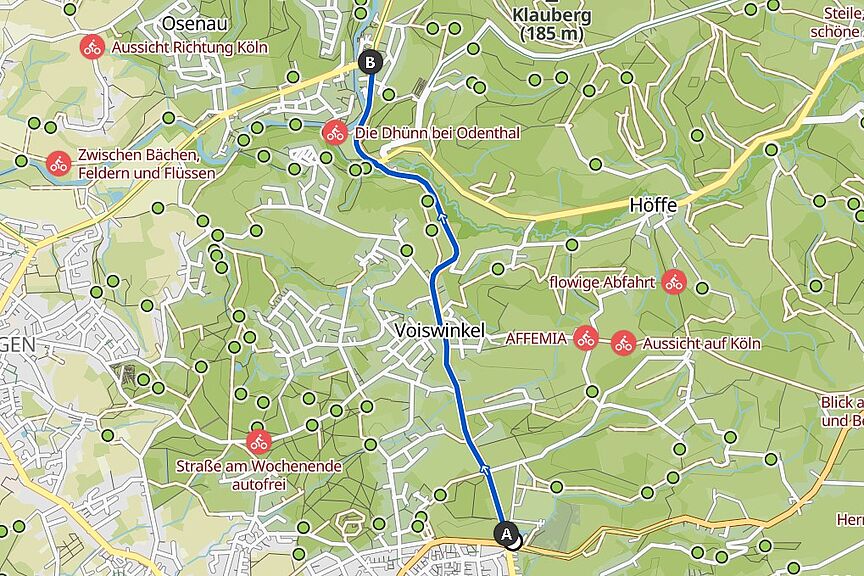 Komoot-radweg.jpg Der 3,6 km lange Radweg von Bergisch Gladbach nach Odenthal ist jetzt Top