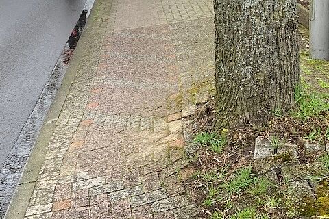 ein sicheres Befahren des Geh/Radweges nicht mehr möglich