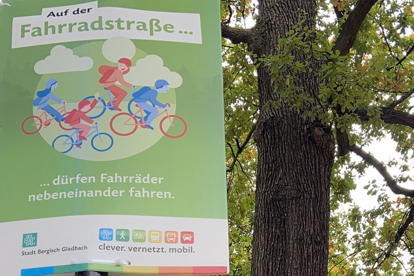 Regeln zur Fahrradstraße: Hier dürfen Fahrräder nebeneinander fahren.