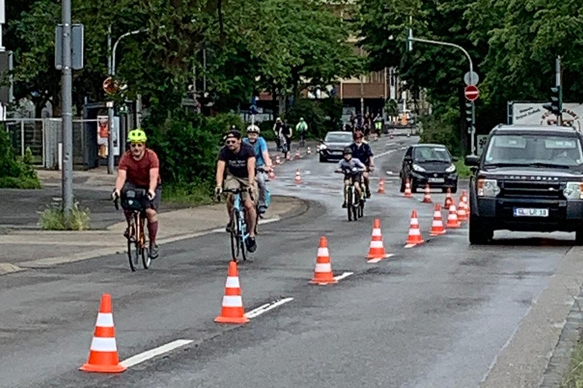 Die PopUp-BikeLane Demo