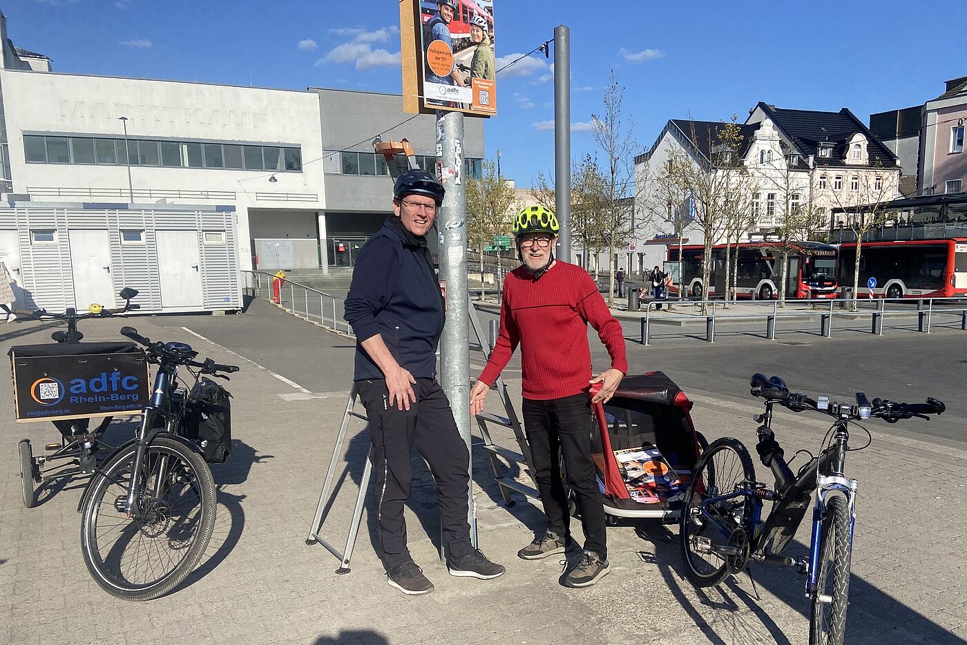 Plakataktion mit Michael Funcke, Bernd Beckermann
