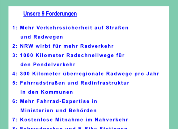 Aufbruch Fahrrad Forderungen