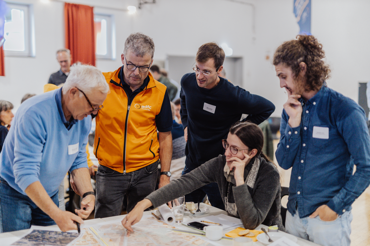 Thorsten, Eike (ADFC), Niklas Lajewski (Radevormwald), Franziska Gutzweiler, Sebastian Auer (RBK)