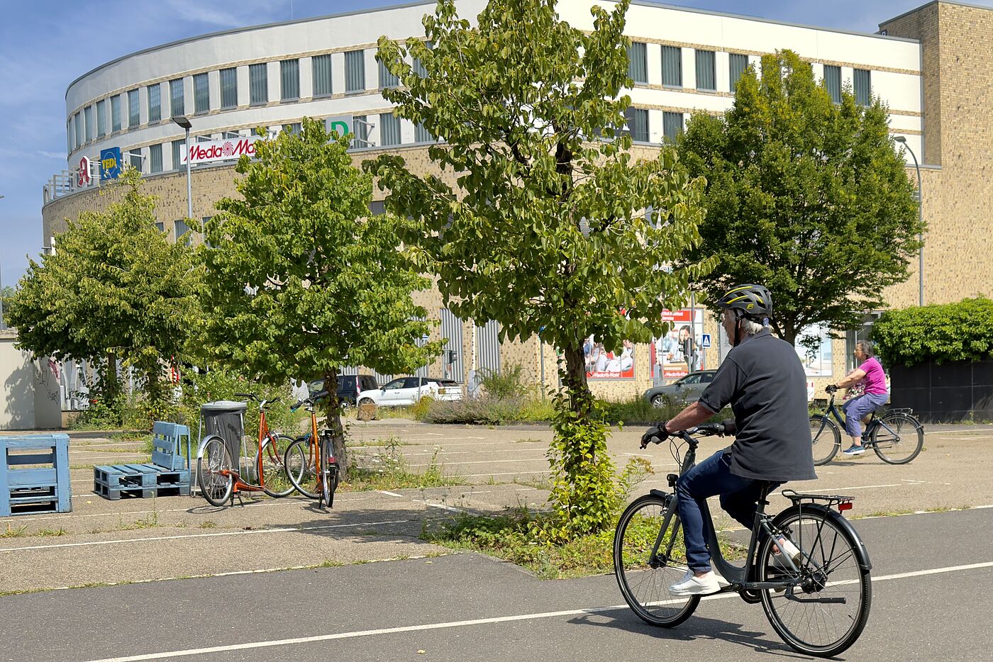 Hier wird Radfahren geübt